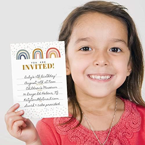Modern Rainbow Fill In Invites 25 Cards With Envelopes