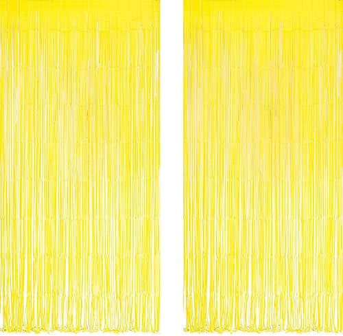 Yellow Streamers Party Backdrop - 2 Packs 32ft x 82ft