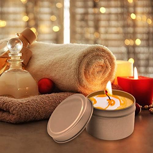 TJH 24 Piece Candle Tin Set with Lids Frosted Gold