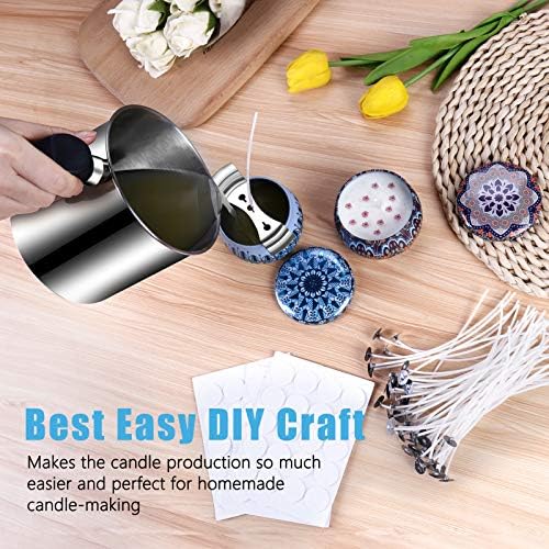 DINGPAI 44oz Double Boiler Candle Melting Pot with Spoon