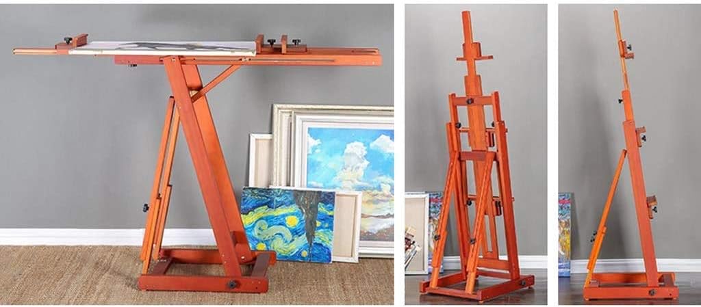 Red Large Studio Easel with Adjustable Height