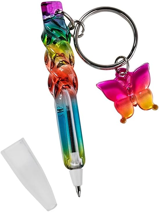 WARM FUZZY Mini Ballpoint Pens with Butterfly Keychain