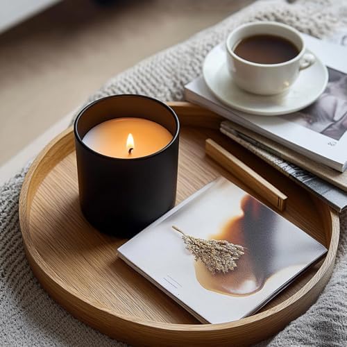 15 Pack 7oz Matt Black Candle Jars with Bamboo Lids
