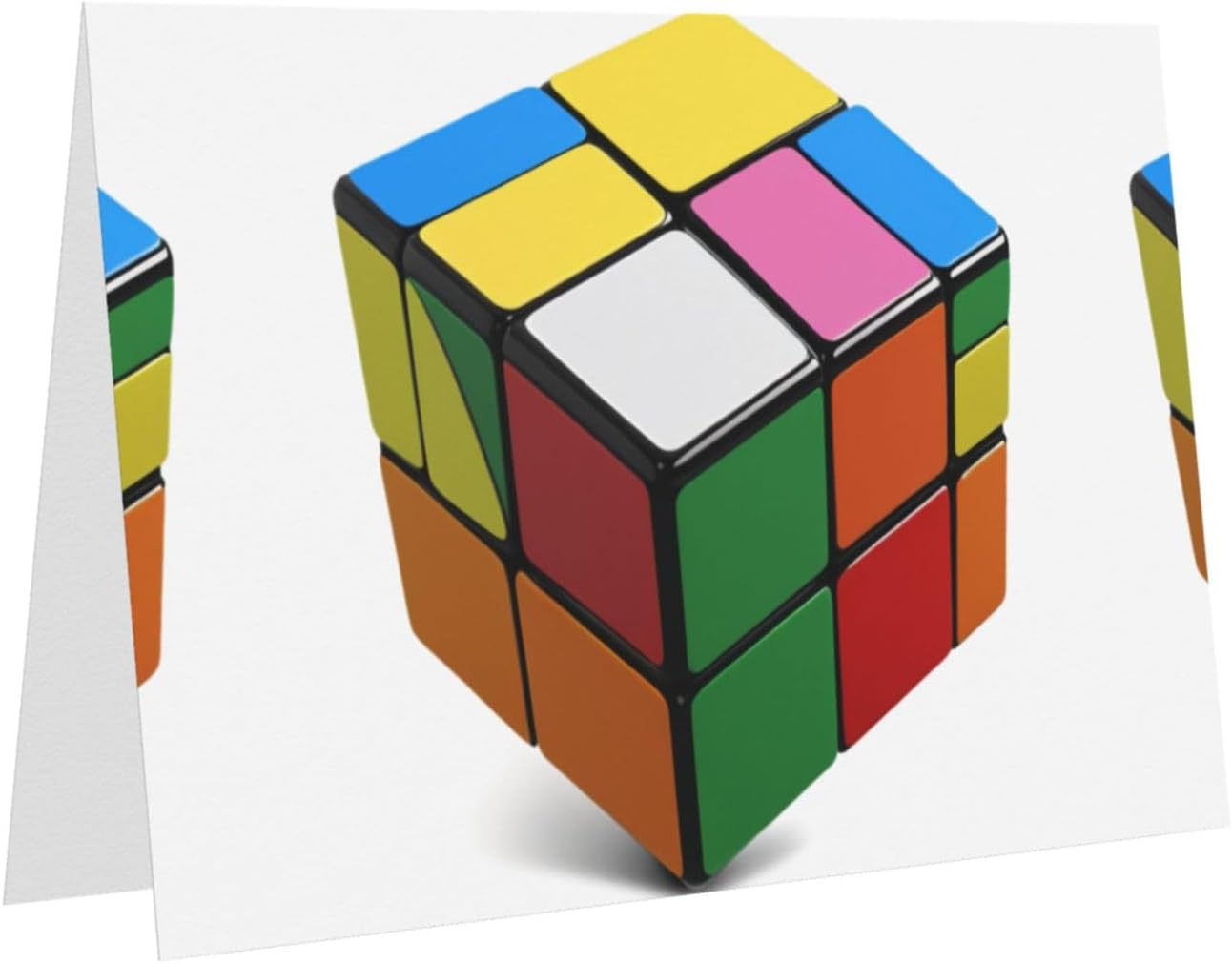 Gray Puzzle Rubiks Cube Pattern Greeting Card
