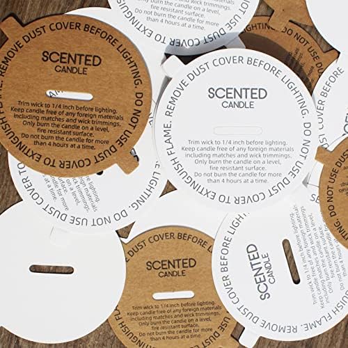 CandMak Candle Dust Covers 48pcs White Matte with Pull Tab
