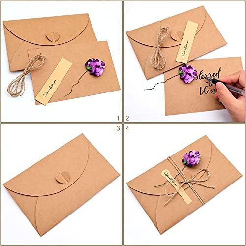 12 Pack Dried Flowers Greeting Cards with Envelopes