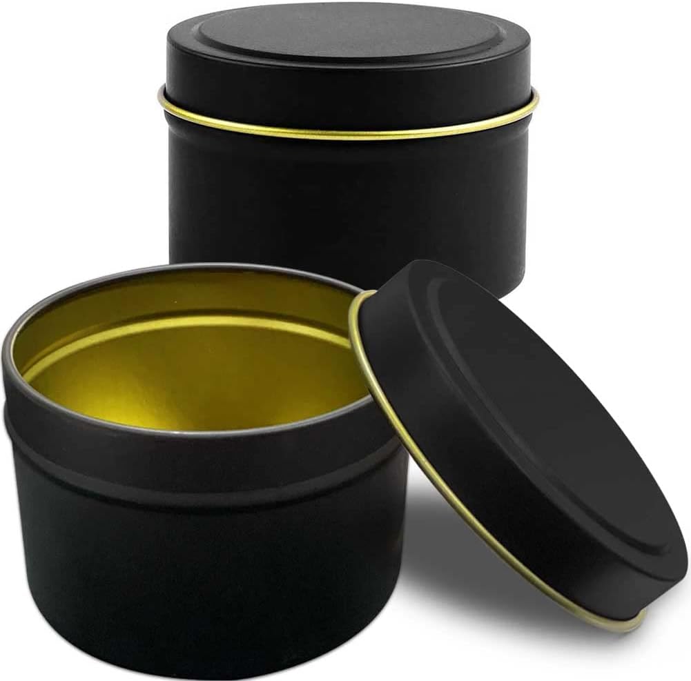 24 Pack Black Candle Tins for DIY Candle Making