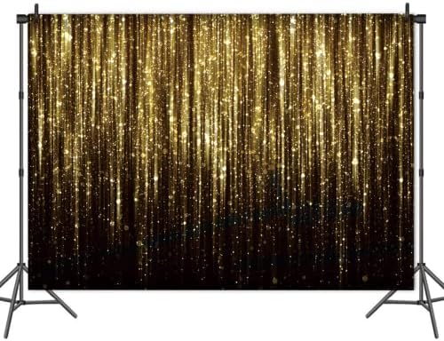 Black Gold Photo Backdrop for Birthday Parties 7x5ft
