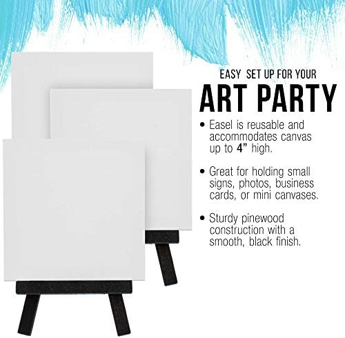 3 x 3 Stretched Canvas with 5 Mini Easel Kit 12 Pack