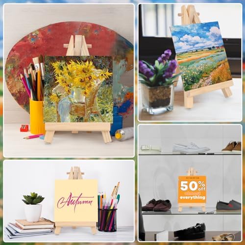 3 Inch Mini Canvas 5 Inch Mini Easel Set 6 Pieces