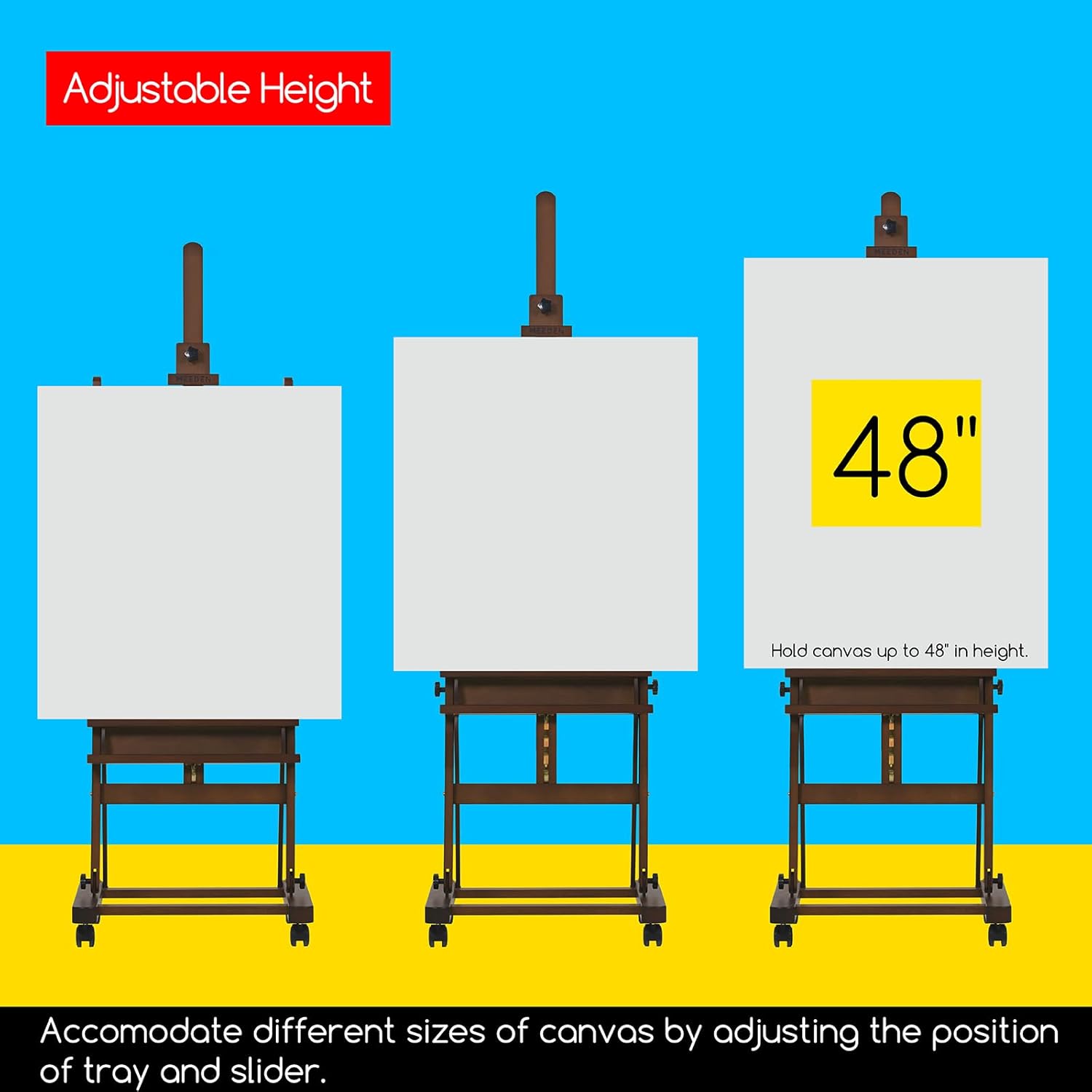 MEEDEN Large Studio Artist Easel with Storage and Wheels