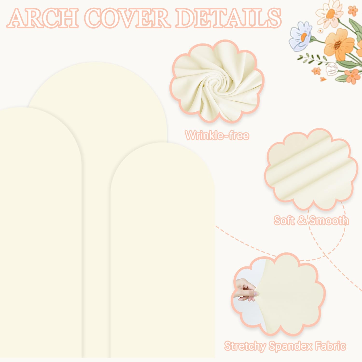 PATYDEST 3-Piece Metal Arch Stand Set with Covers
