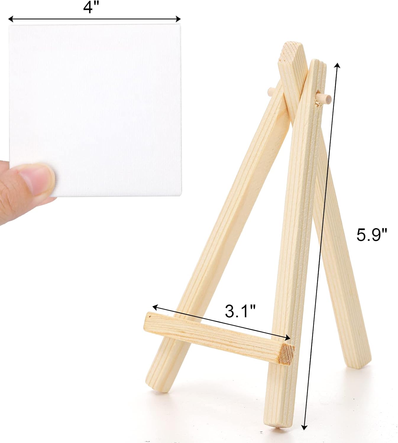 Tosnail 24 Pack 4x4 Mini Canvas and Easel Set