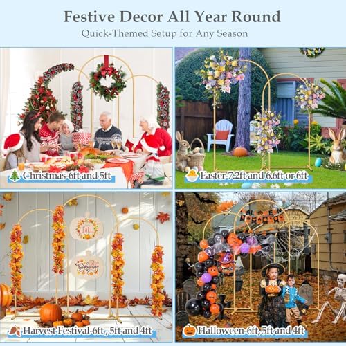 Gold Balloon Arch Stand Set of 3 6FT 66FT 72FT