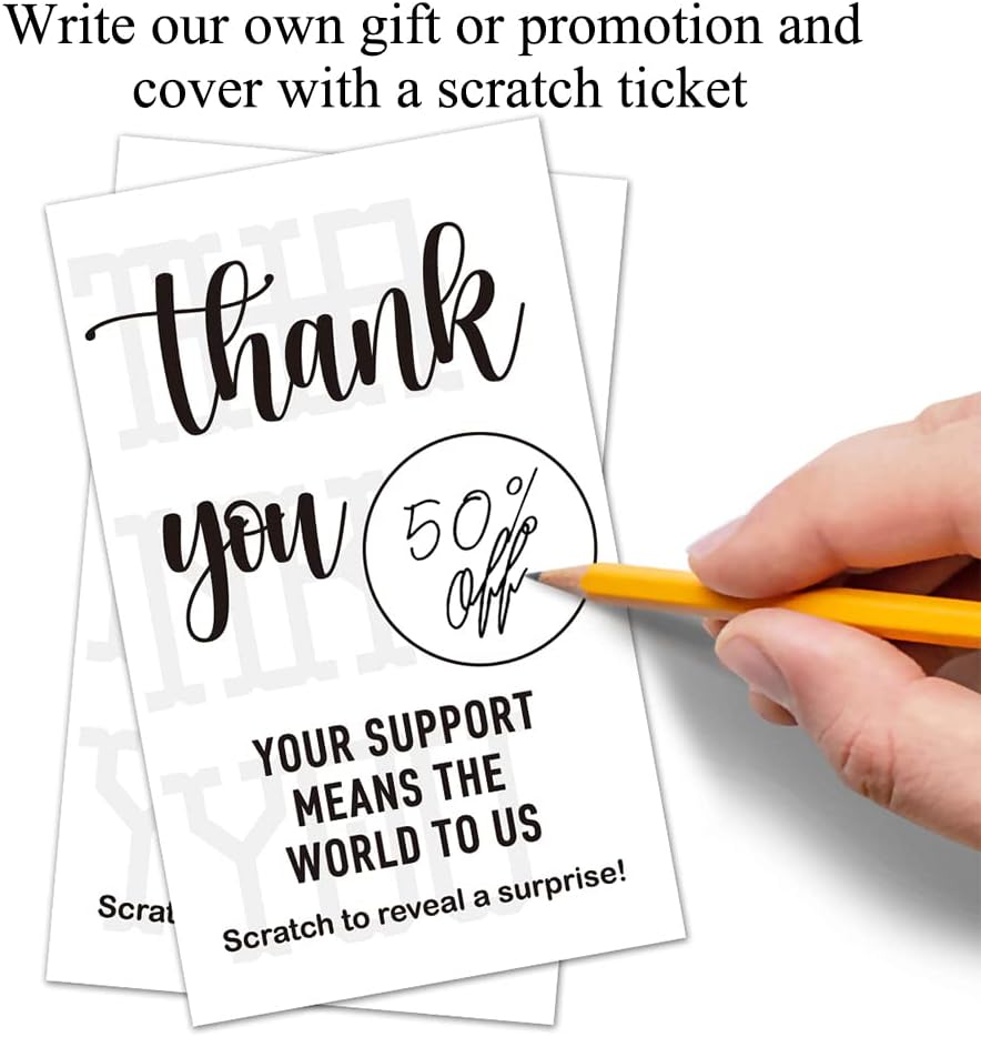 Haizct 50 Pack Thank You Scratch Off Cards for Events 1