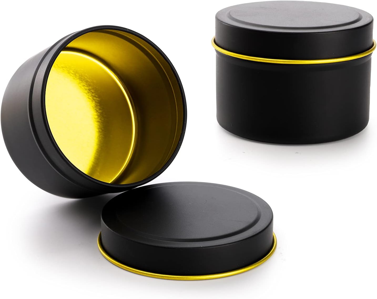 ZEAYEA 30 Pack 4oz Candle Tins with Lids Black