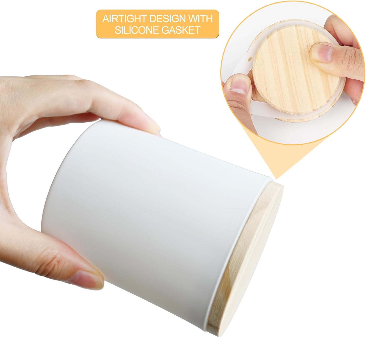 10 Oz Thick Candle Jars 15 Pcs Matte White with Wood Lids