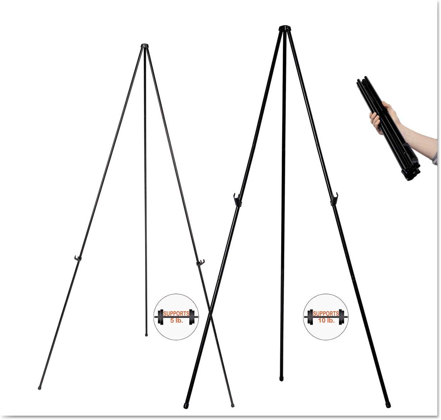 MasterVision FLX04201MV Instant Easel Black Steel Lightweight