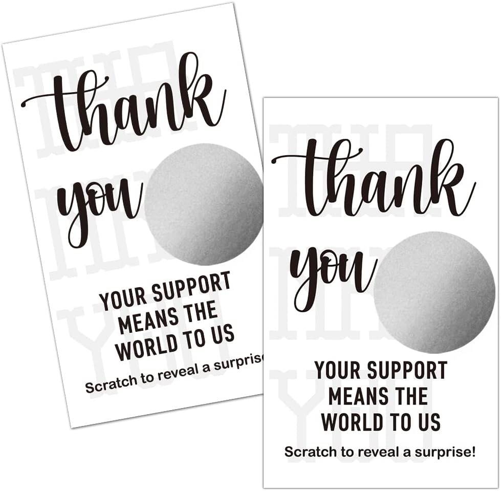 Haizct 50 Pack Thank You Scratch Off Cards for Events 1