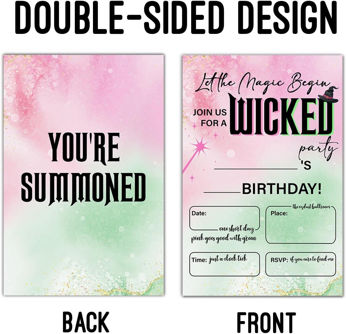 LyoGao Wicked Birthday Invites Cards With Envelopes 20 Pack