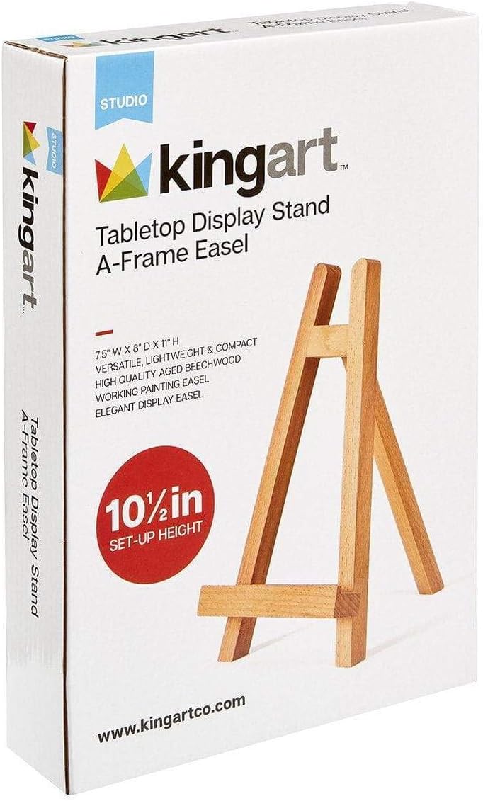 KINGART 740N Small Tabletop Easel 10 Canvas Durable Wood Portable Foldable