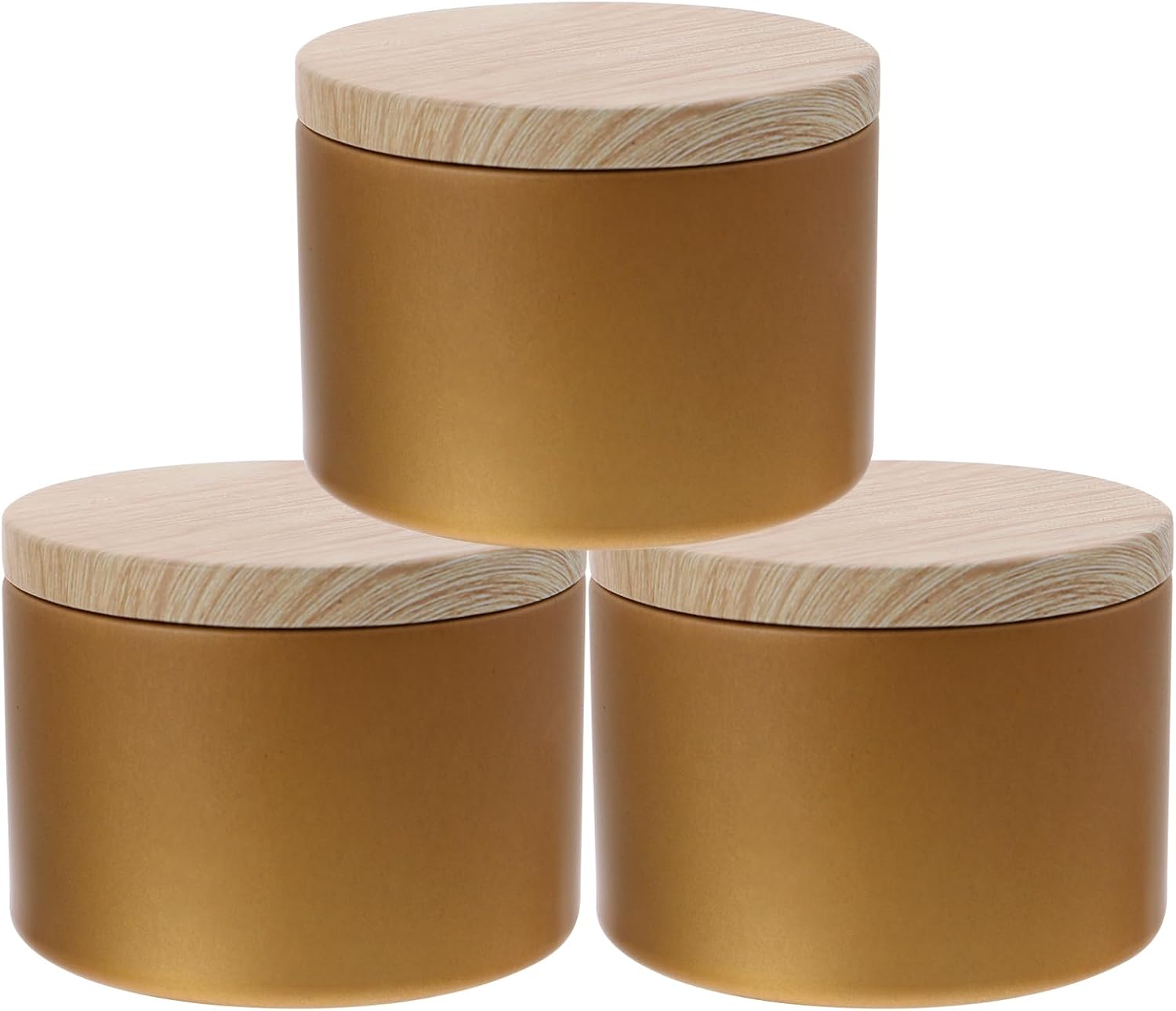 EXCEART 3Pcs Iron Candle Tins with Lids Reusable Storage Jars
