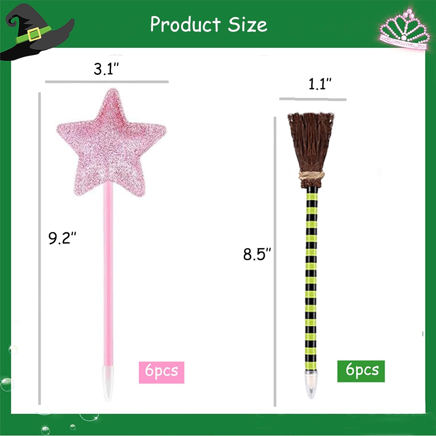 AUONY 12 Pack Witch and Princess Party Favors