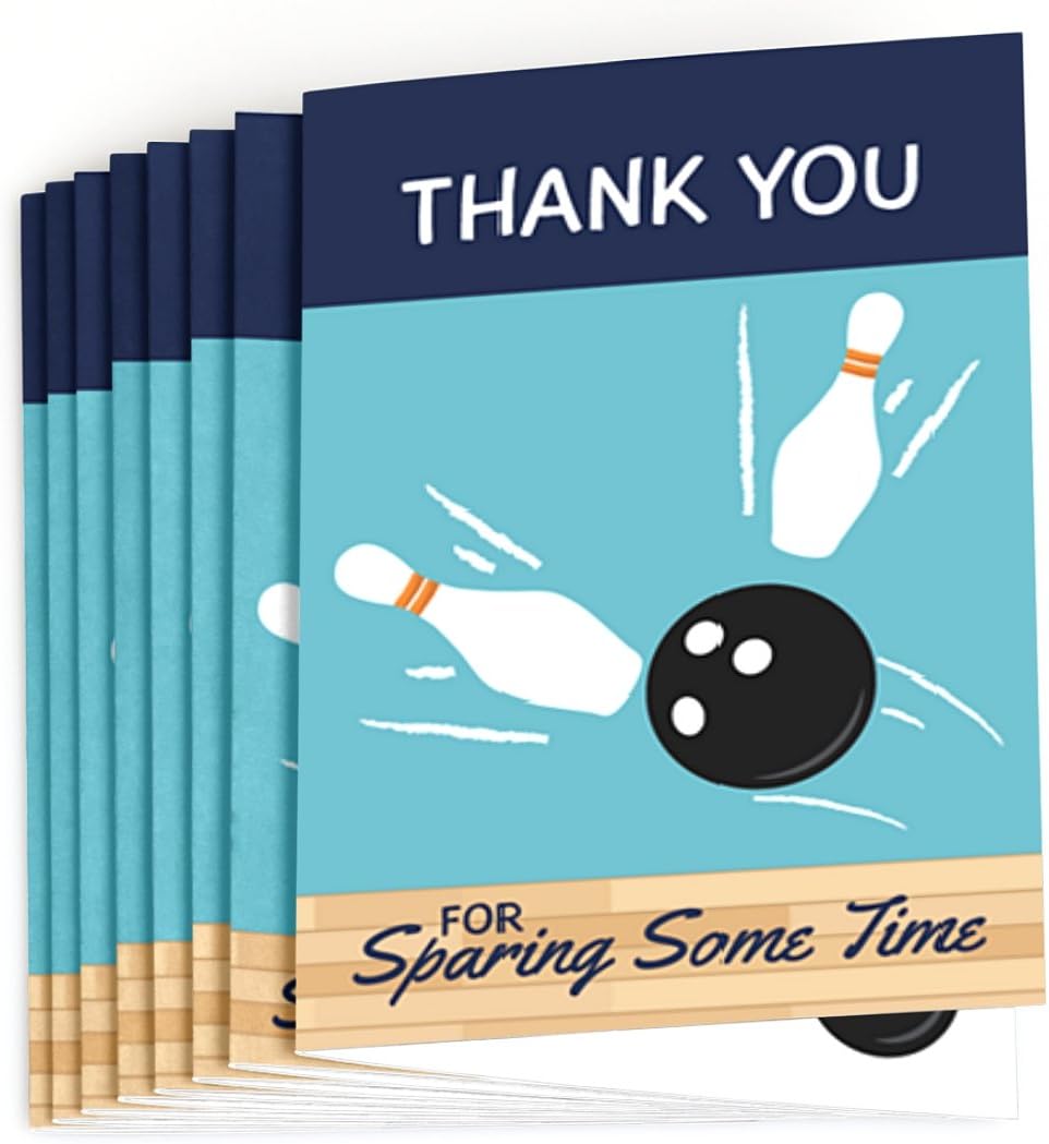 Big Dot of Happiness Bowling Thank You Cards 8 Count