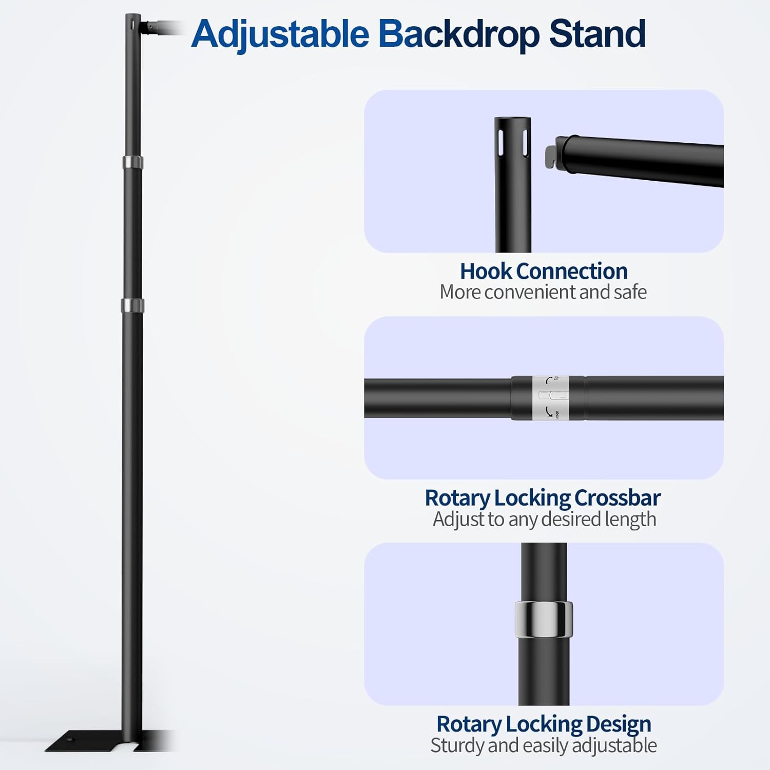 Sturdy Pipe and Drape Backdrop Stand Kit - 10x10ft Black