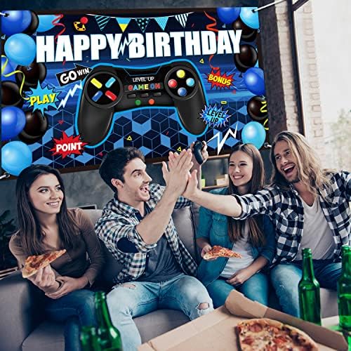 Blulu Gaming Birthday Backdrop for Party Decorations
