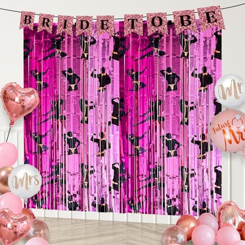 2Pcs Iridescent Foil Curtain with Tinsel