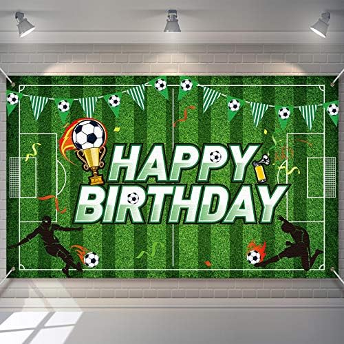 Tatuo Soccer Birthday Party Backdrop Football Field Photo Background