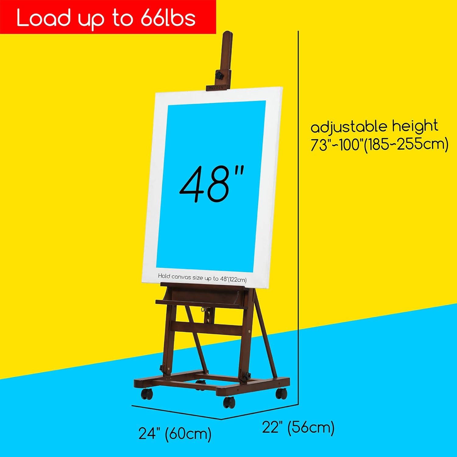 MEEDEN Large Studio Artist Easel with Storage and Wheels