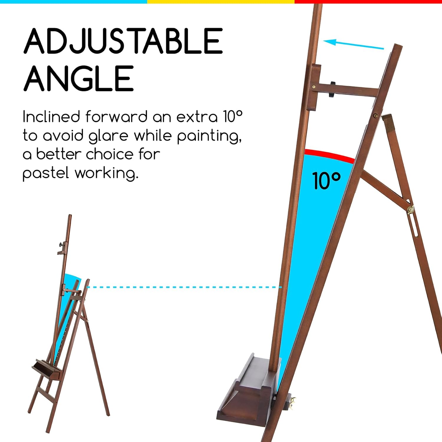 MEEDEN Large Adjustable Artist Easel with Brush Holder