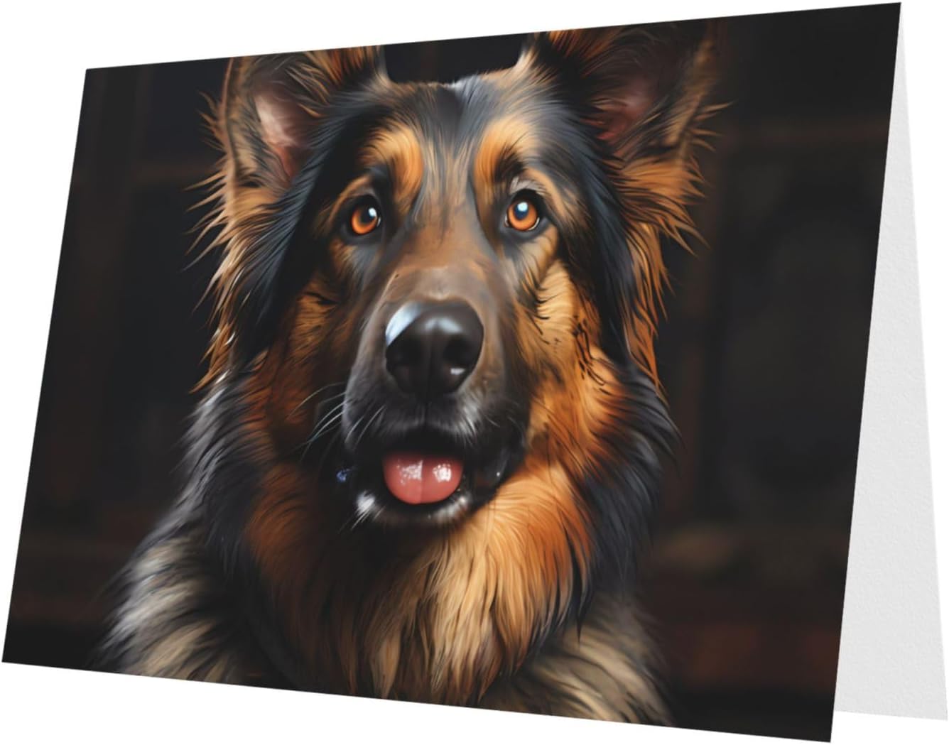 Red Pearlescent Holiday Cards 4x6 German Shepherd Design