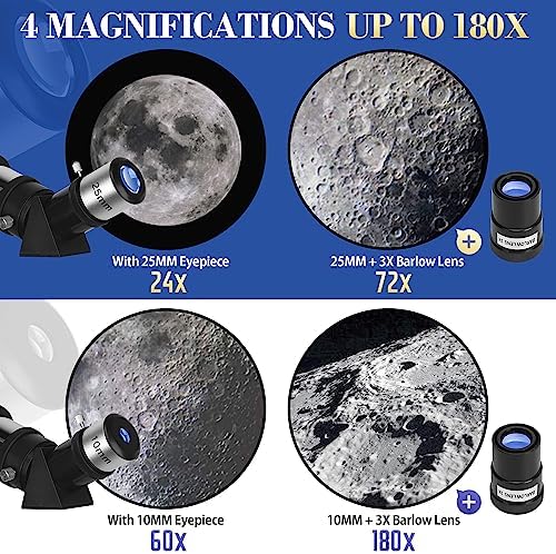 MEEZAA High-Powered Refractor Telescope with Phone Adapter