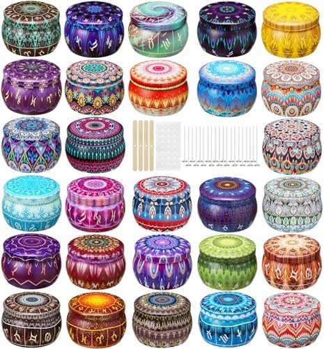 Arxinor 45 oz Candle Tins 28 Patterns 28 Pcs