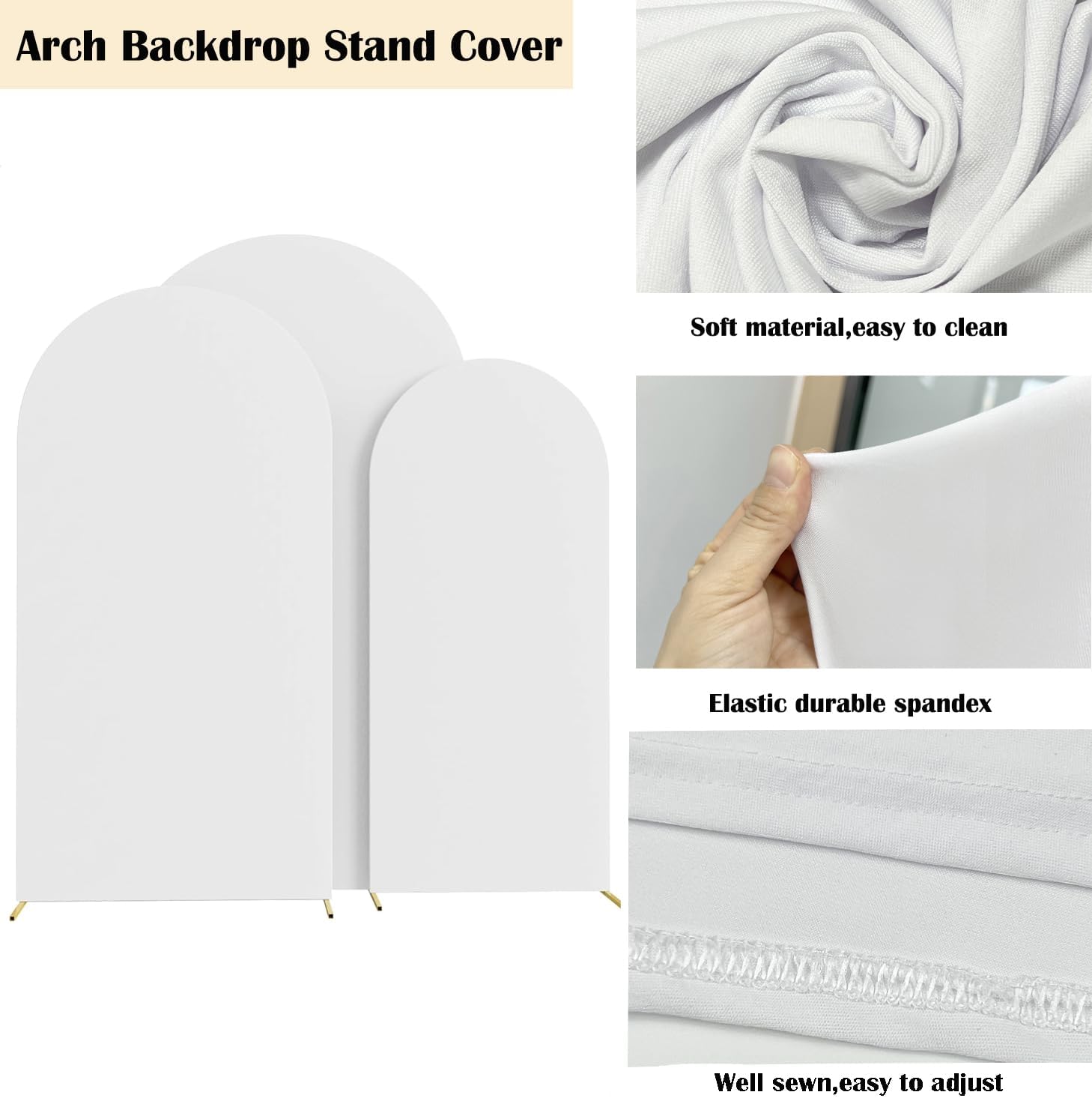 HAINARverS 3 Piece Wedding Arch Cover Set