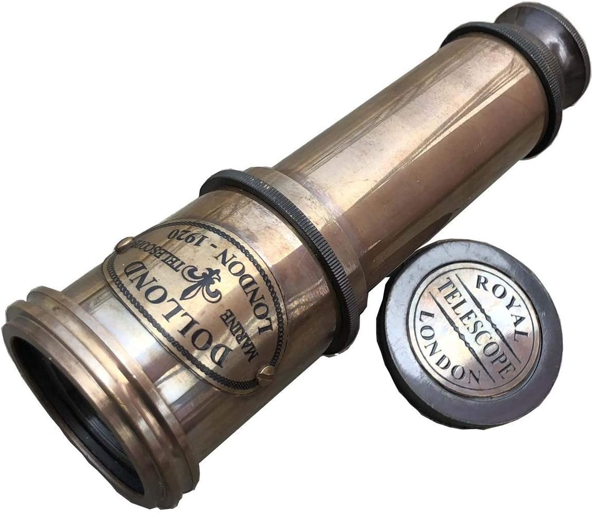 Antique Brass Nautical Spyglass Pirate Telescope 16 Inch Royal Navy Replica