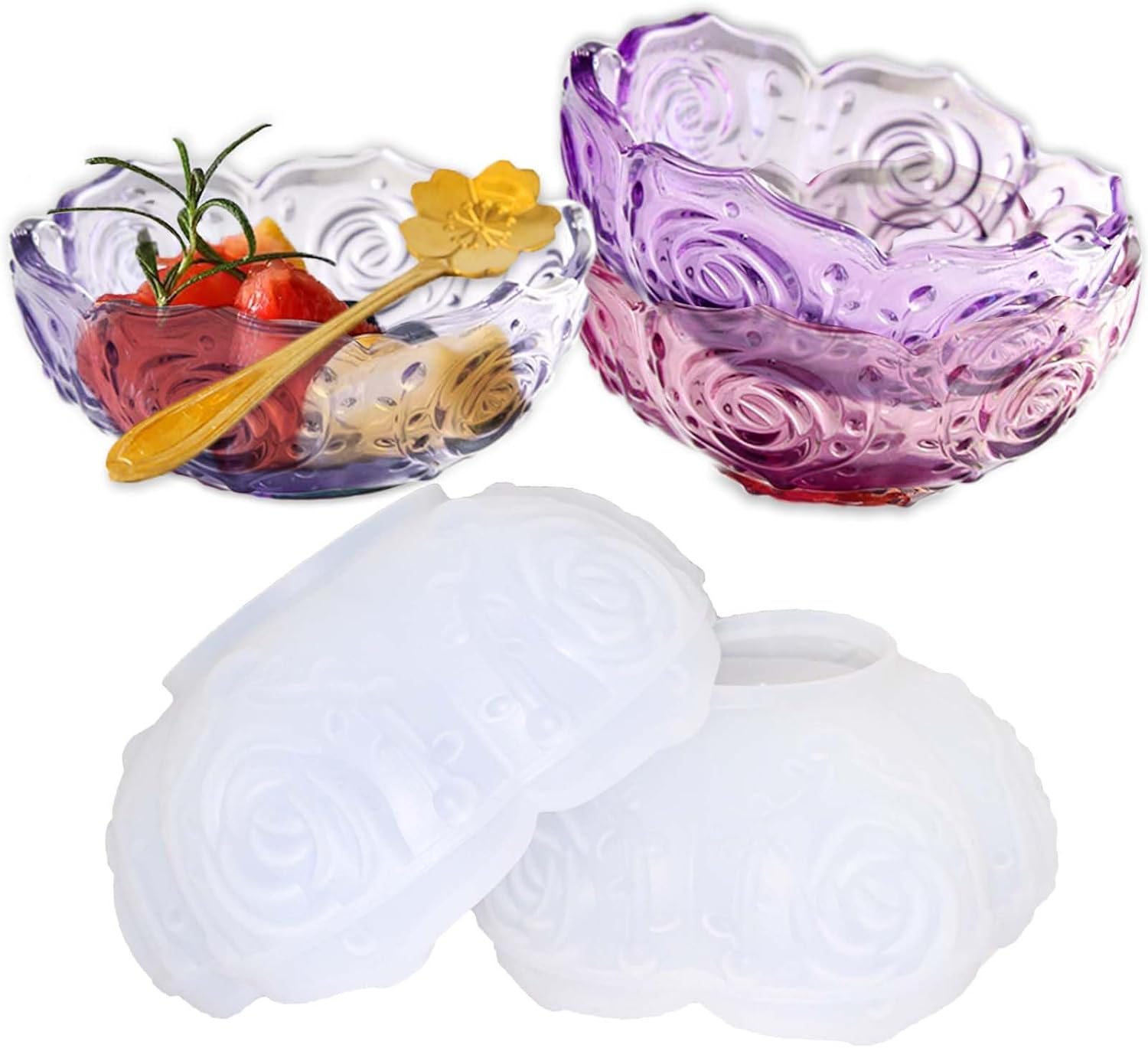 2PCS Lotus Bowl Silicone Mold for Resin Crafts