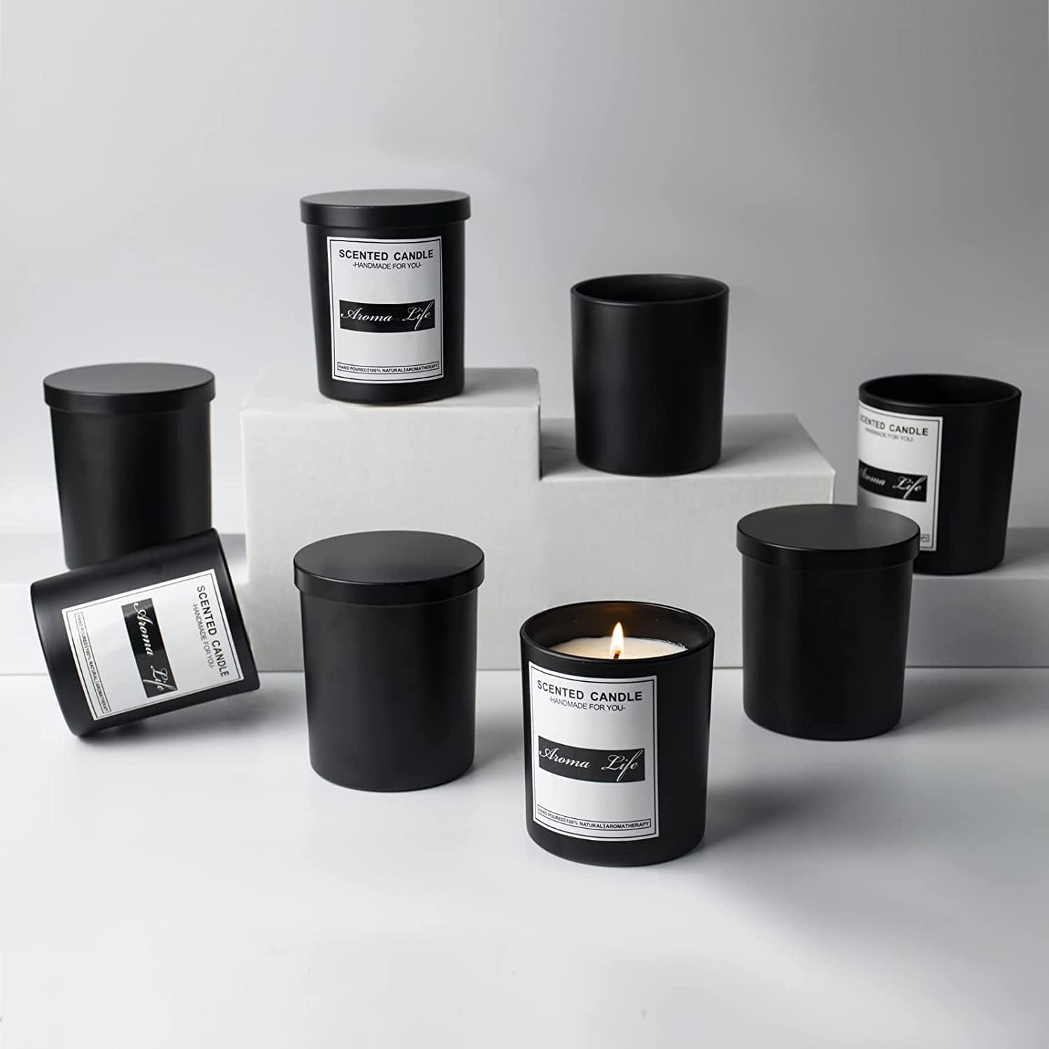 Creahaus 10oz 16 Pack Candle Jars with Metal Lids