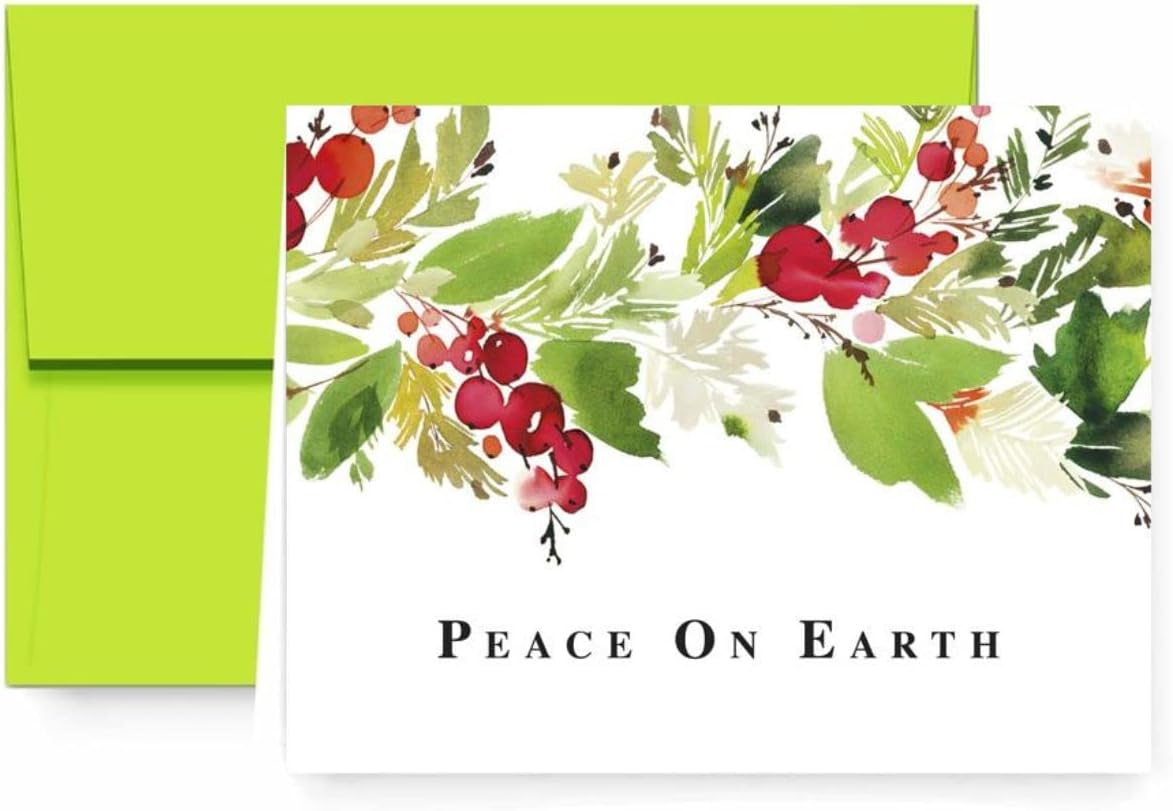 Paper Frenzy Peace on Earth Garland Christmas Cards and Envelopes - 25 Pack 1