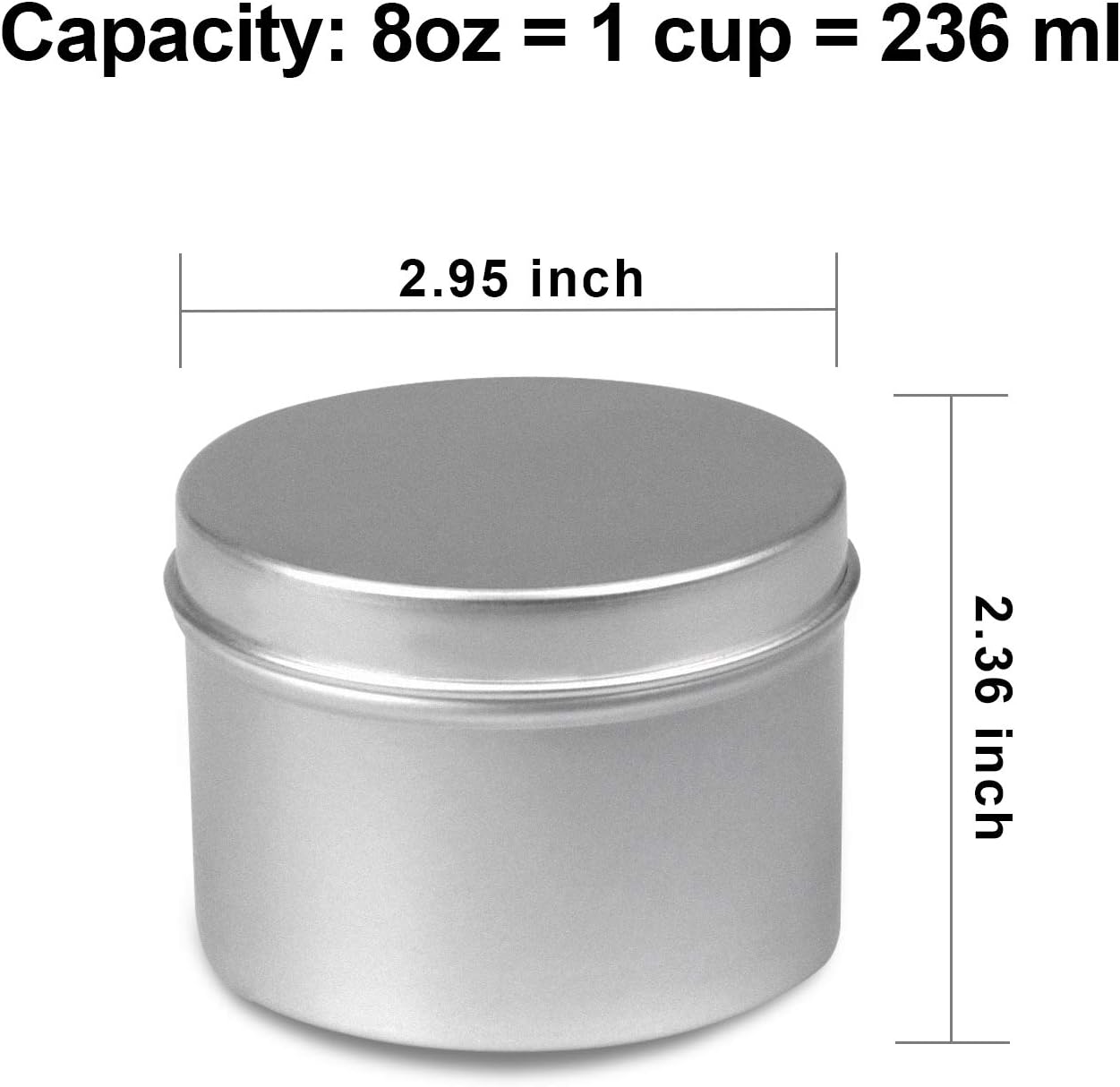 DINGPAI 8oz Candle Tin 12 Pack Aluminum Containers