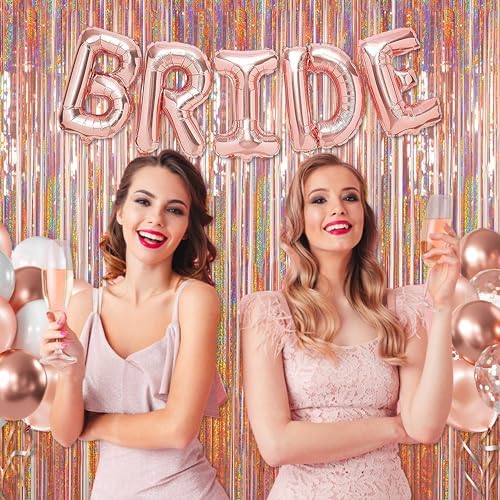 Melsan Foil Fringe Backdrop 2 Pack Rose Gold