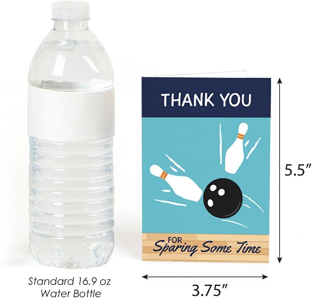 Big Dot of Happiness Bowling Thank You Cards 8 Count