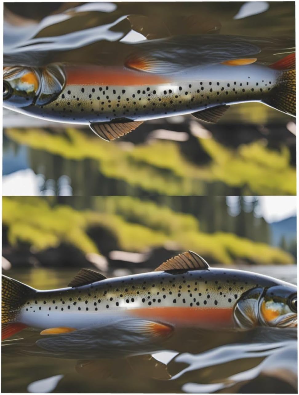 Gray Pearlescent Holiday Cards 4x6 Inch Brook Trout Fly Fishing Print