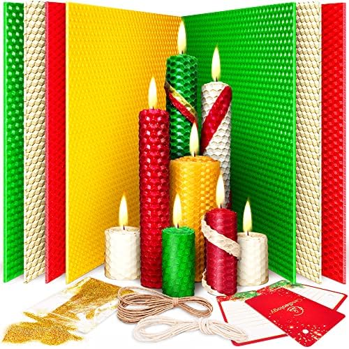 Christmas Candle Rolling Kit - DIY Beeswax Candle Making for All Ages