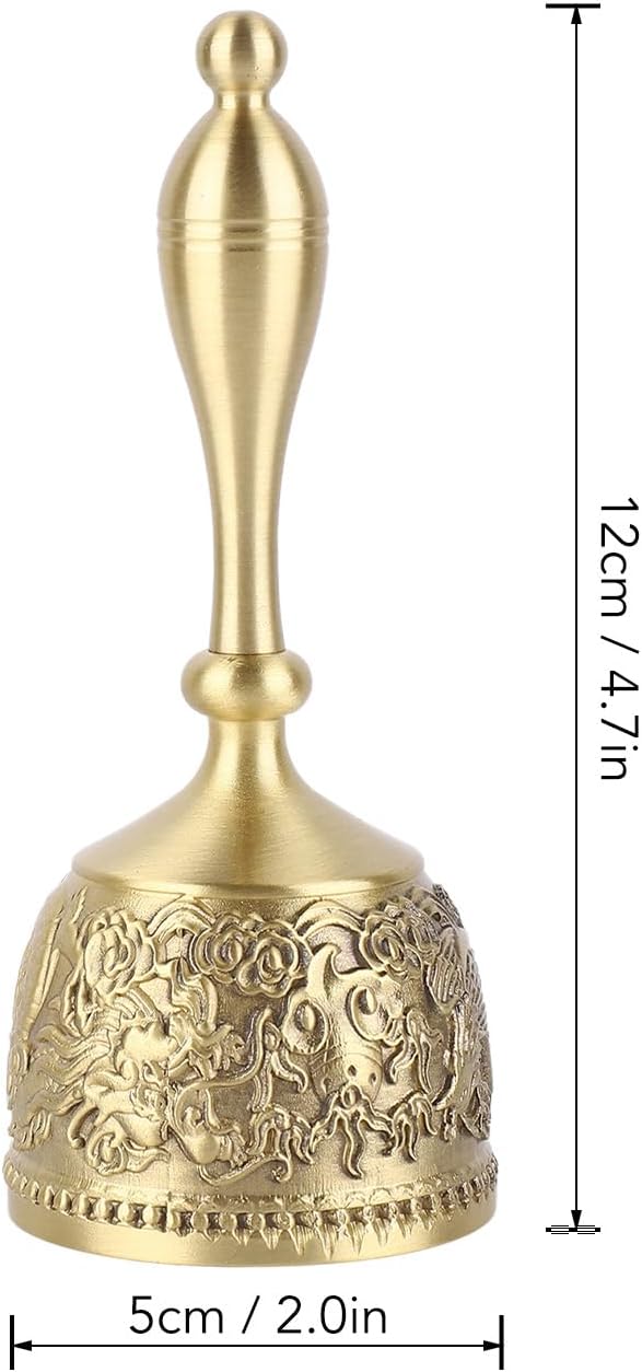 EBTOOLS Exquisite Engraved Brass Wedding Bell Call Bell Decorative Bell