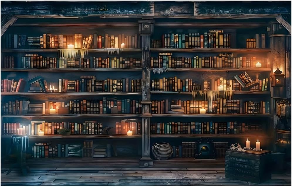 Restore Ancient Ways Magic Bookcase Photo Backdrop 7x5ft Wizard School Library Props