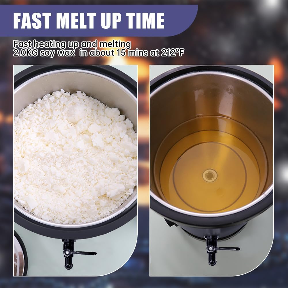 TOAUTO 10Lbs Candle Wax Melter with Pour Spout and Temperature Control